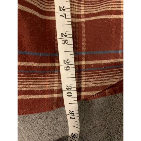 Kuhl Fugitive Flannel Mens Small Plaid Long Sleeve Shirt Brown Button Pocket - Picture 8 of 12